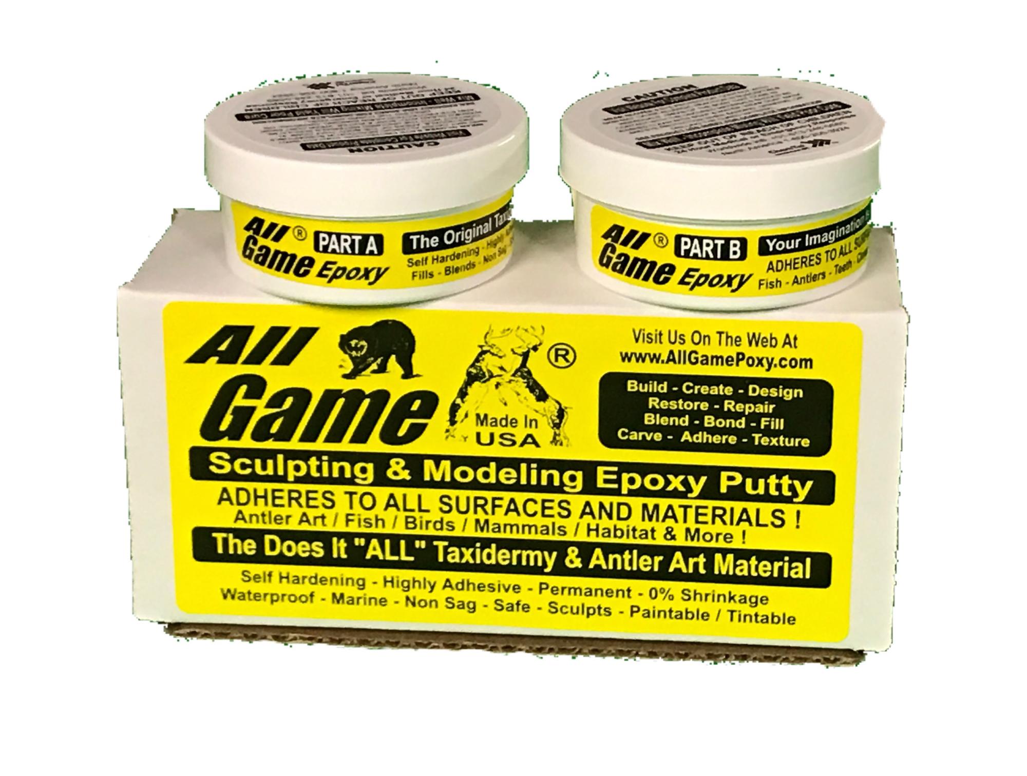 All-Game  The Original All Purpose Taxidermy Epoxy Putty combines the  features of sculpting clay with the superior adhesion and strength  qualities of epoxy! There are as many ways to use this